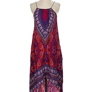 Bohemian Maxi Dress in Red and Purple